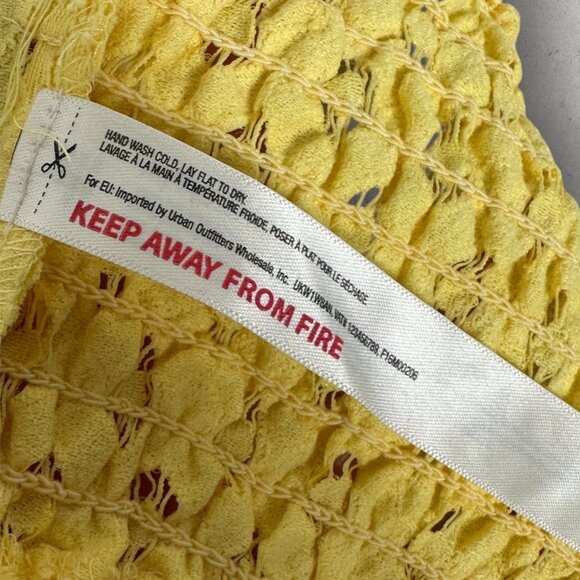 Free People Adella Yellow Bralette Size Medium Lace Bohemian Bra Crochet Y2K Top - Picture 6 of 13